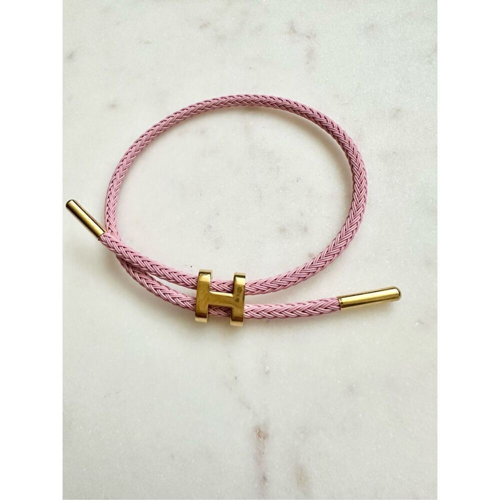 Pink H logo rope bracelet